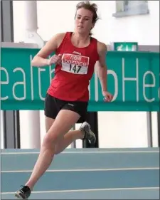  ??  ?? Orla O’Connor running in the AAI Track Race in Abbotstown.