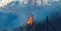  ?? (Baz Ratner/Reuters) ?? A WILDFIRE BURNS in Haifa on November 24.