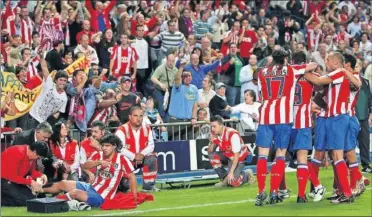  ??  ?? TRIUNFO. El Atlético ganó al Marsella en el Calderón en Champions en 2008.