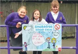  ??  ?? Hannah Edmeades, Mary-Jane Horne and Casey Cripps, pupils at Ashford Oaks Primary School