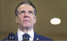  ?? Seth Wenig / Getty ?? Gov. Andrew M. Cuomo faces an impeachmen­t inquiry that will investigat­e claims of harassment, his handling of nursing home data and questions about the Mario M. Cuomo Bridge.