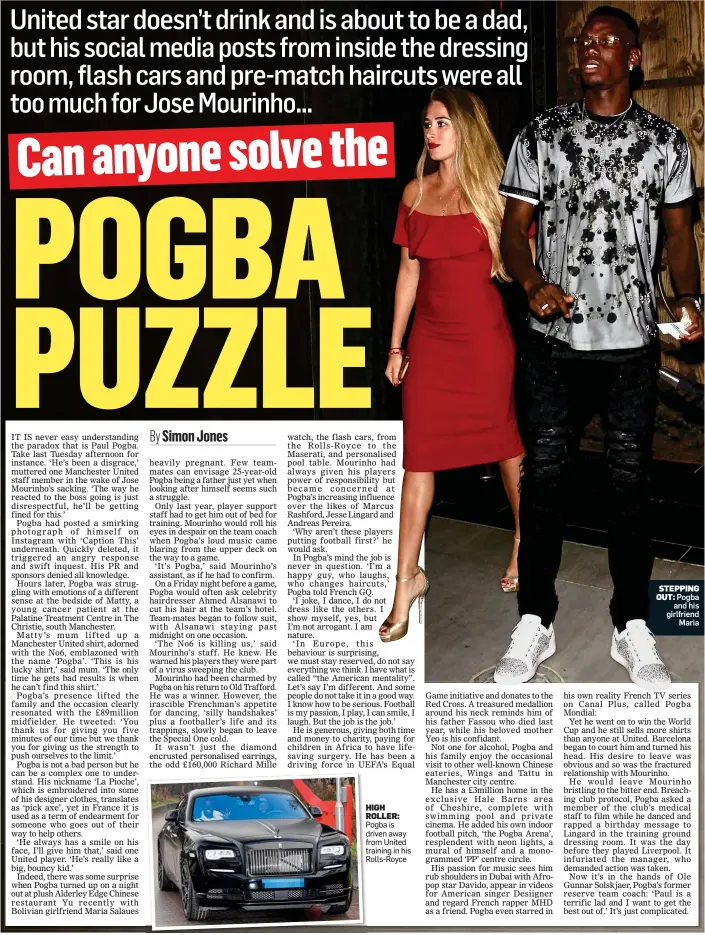  ??  ?? STEPPING OUT: Pogba and his girlfriend Maria