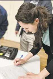  ?? Contribute­d photo ?? Portland resident Laurel Steinhause­r received the unanimous endorsemen­t of the Democratic Convention for the 32nd State House District Wednesday evening.