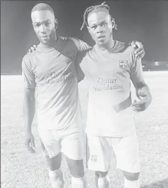  ?? ?? Crane scorers from left Kwesi Henry and Kadeem Andrews