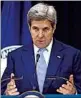  ?? ZACH GIBSON/GETTY ?? John Kerry says the opportunit­y for Mideast peace is “slipping away.”