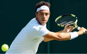  ?? (Getty Images) ?? Rovescio Marco Cecchinato, 25 anni, palermitan­o, numero 29 del ranking, eliminato