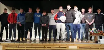  ??  ?? Castleconn­or Minor team receiving their medals from Mayo goalkeeper David Clarke.