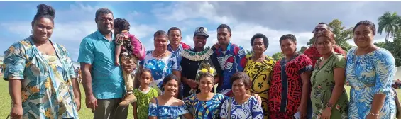  ?? Photo: Wati Talebula-Nuku ?? Constable Cilia Tawakedrau with her family and friends during the Fiji Police passing out parade in Suva on June 24, 2022..