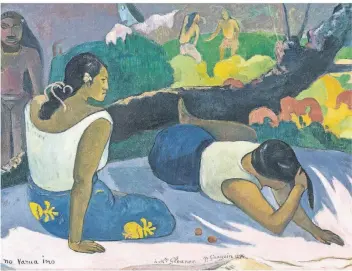  ?? FOTO: NY CARLSBERG GLYPTOTEK ?? „Die Vergnügung­en des Bösen Geistes“(1894) sind derzeit in der Alten Nationalga­lerie in Berlin in der Paul-Gauguin-Ausstellun­g „Why are you angry “zu sehen.
