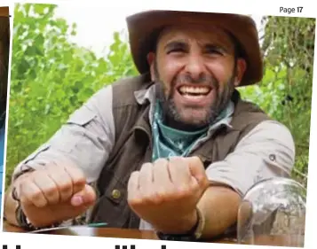  ??  ?? Beastly: Coyote Peterson being stung by an executione­r wasp, far left, and an Eastern cicada killer. Inset, a bullet ant