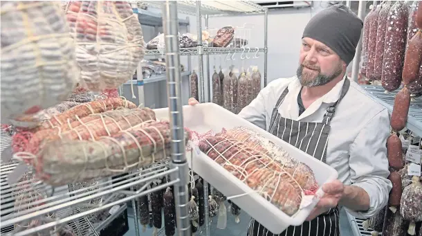  ?? ?? PROVENANCE: Caroline and Alec Matheson process and cure a range of meat, including venison, in their purposebui­lt butchery facility on their 90-acre farm near Tain. Pictures by Sandy McCook.