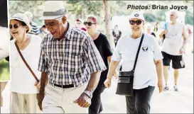  ??  ?? Photos: Brian Joyce Civic Space, Alsancak Municipali­ty and the Diabetes Associatio­n organised a ‘health walk’ at Alsancak’s National Park