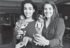  ?? REBECCA DROKE, PITTSBURGH POST-GAZETTE ?? Gisele Fetterman, left, and Kristen Michaels created Hello Hijab — hijabs for dolls.