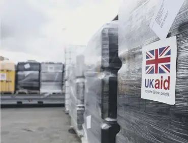  ?? (PICTURE: SIMON COOPER/PA WIRE) ?? 0 Cargo from UK Aid waiting to be loaded at East Midlands Airport