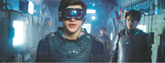  ??  ?? Virtual reality bites: Tye Sheridan in Ready Player One at Jean Cocteau Cinema and Regal Stadium 14