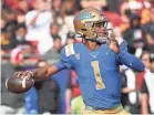  ?? RICHARD MACKSON/USA TODAY SPORTS ?? UCLA quarterbac­k Dorian Thompson-Robinson returns as a super senior, bolstering Chip Kelly’s offense.