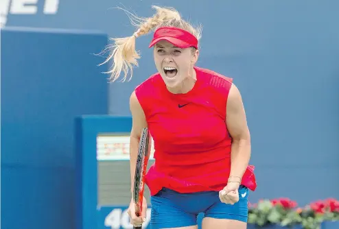  ?? FRANK GUNN / THE CANADIAN PRESS ?? Ukraine’s Elina Svitolina reacts after beating Caroline Wozniacki in the Rogers Cup women’s final Sunday in Toronto.