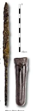  ?? ?? Above: Iron dagger blade and bone handle, found close to each other