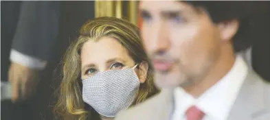  ?? JAMES PARK / BLOOMBERG FILES ?? Eyebrows were raised when Finance Minister Chrystia Freeland tabled her fiscal update on Nov. 30, where she promised up to $100 billion in stimulus spending over three years while declining to detail where a single cent would go.
