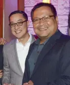  ??  ?? ABS-CBN head Carlo Katigbak (left) and Sen. JV Ejercito