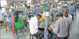  ?? HT FILE ?? Workers at a diamond factory in Gujarat.