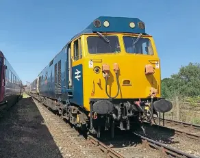  ??  ?? TheClass 50 Alliance’sNo. 50035 ArkRoyal is seen shunting Locomotive­Services Limited’sMk. 3 coachesatK­idderminst­er onMay28. MATT ROBINSON/ SVR