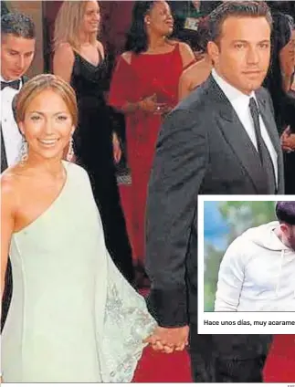  ?? EFE ?? Jennifer Lopez y Ben Affleck, hace 19 años, en la gala de los Oscar de 2002.