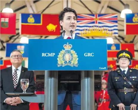  ?? BRANDON HARDER ?? Prime Minister Justin Trudeau says Brenda Lucki has the right skills to restore the RCMP to the full position of trust.