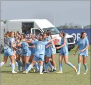  ?? SUBMITTED PHOTO ?? The Coppa Rage celebrate a 1-0 win in the U16 United States National Championsh­ip Series semifinals.