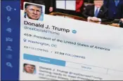 ?? J. DAVID AKE / ASSOCIATED PRESS ?? President Donald Trump violates the U.S. Constituti­on’s First Amendment when he blocks critics on Twitter, a judge ruled Wednesday, but she stopped short of blocking the practice.
