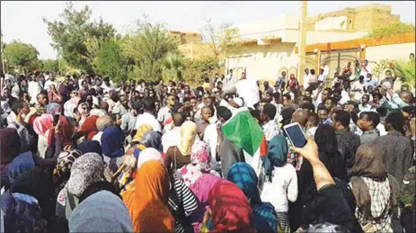  ?? AFP ?? Sudanese protesters chant slogans during an anti-government demonstrat­ion in the capital Khartoum’s twin city of Omdurman