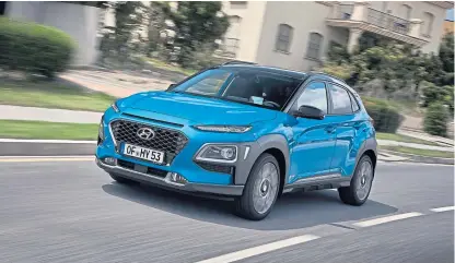  ??  ?? The Hyundai Kona, above, and Ioniq, below, benefit from the latest hybrid technology.