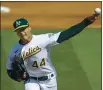  ?? KARL MONDON — BAY AREA NEWS GROUP ?? Oakland Athletics pitcher Jesús Luzardo will start Game 1 of their American League wild card series with the Chicago White Sox.