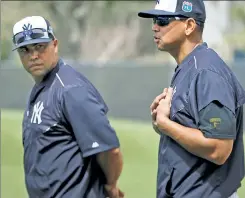  ?? N.Y. Post: Charles Wenzelberg ?? SPEAK NO EVIL: Neither Carlos Beltran (left), now a voice on YES, nor Alex Rodriguez (right), an ESPN analyst, offer insight to sign-stealing or PED topics, despite the former Yankees’ respective expertise on those subjects.