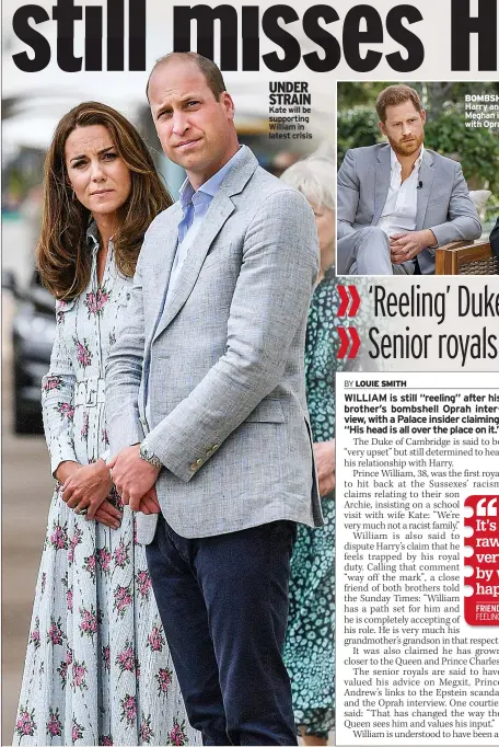  ??  ?? UNDER STRAIN Kate will be supporting William in latest crisis