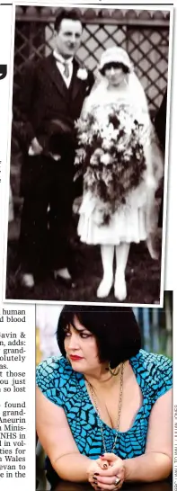  ??  ?? PASSIONATE: Ruth Jones’s paternal grandparen­ts, Henry and Anita, top. Above: The star in Gavin & Stacey