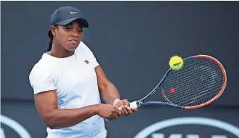  ?? SCOTT BARBOUR/ GETTY IMAGES ?? Sloane Stephens practices ahead of the Australian Open at Melbourne Park in Melbourne.