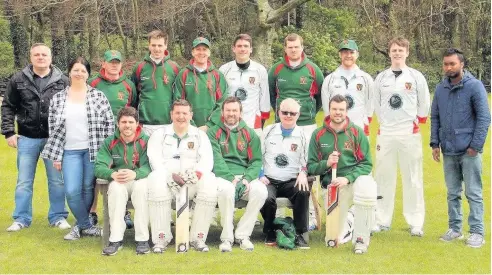  ??  ?? ● Caernarfon cricket team line up at the start of the season