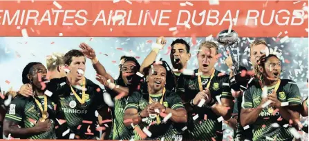  ?? PICTURE: AP ?? THE FIRST OF MANY? The Blitzboks started the HSBC World Sevens Series with a bang, lifting the Dubai Sevens title this past weekend after beating Fiji 26-14 in the final. The next leg of the series is this weekend in Cape Town.