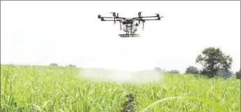  ?? Agricultur­e- July 30, 2018) (Photo credit - Internatio­nal ?? Applying drone technology in crop management