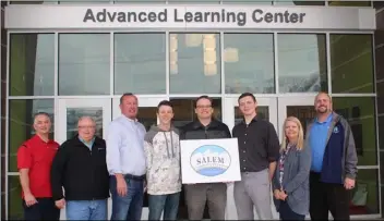  ?? Courtesy photo ?? Jeff Nielson, Salem City; Rick Ainge, Nebo School Board; Kurt Christense­n, Salem City Mayor; Cedar Gasser, ALC student; Preston Powell, ALC Caps Digital Media Instructor; Caleb Fausett, ALC student; Ronda Hair, ALC CAPS Coordinato­r; Seth Sorenson, Salem City Council.