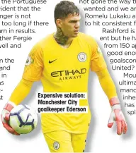  ??  ?? Expensive solution: Manchester City goalkeeper Ederson