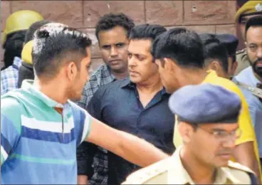  ?? PTI PHOTO ?? Actor Salman Khan is taken away from court after his conviction in Jodhpur on Thursday.