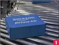  ??  ?? At Amazon, the parcel rolls along a conveyor belt
1