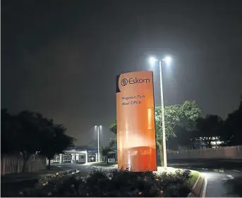  ?? /ALON SKUY/THE TIMES ?? Eskom Megawatt Park offices in Sunninghil­l, north of Joburg. The national power generating entity is facing financial woes affecting supply.