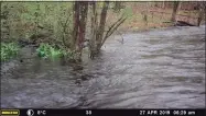  ?? Department of Energy and Environmen­tal Protection / Contribute­d photo ?? DEEP has deployed trail cameras to monitor stream levels as a cost-effective method to better inform stream management efforts. The photo above was taken at Pendleton Hill Brook in North Stonington, which was one of the study streams.