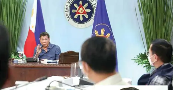  ?? ?? Pres. Duterte mitirada sa COA sa cabinet meeting sa Agosto 16, 2021.