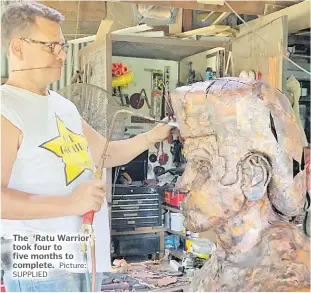  ?? SUPPLIED Picture: ?? The ‘Ratu Warrior’ took four to five months to complete.