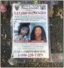  ??  ?? In this Sept. 27 photo, a poster featuring photos of Nisa Mickens and Kayla Cueva is part of a memorial near the spot where their bodies were found in Brentwood.