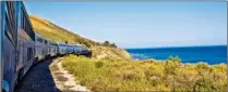  ?? Amtrak photo ?? The Coast Starlight near Santa Barbara along the Pacific Ocean.